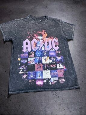 AC/DC Black Vintage Graphic Tee Small